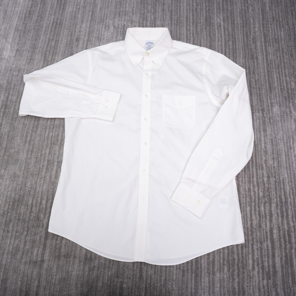 Brooks Brothers Button Down Shirt Mens 16 34/35 White Excellent Regent Non-Iron